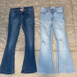 Squeeze Dark Denim and Celebrity Light Denim Flare Jeans - Size 8